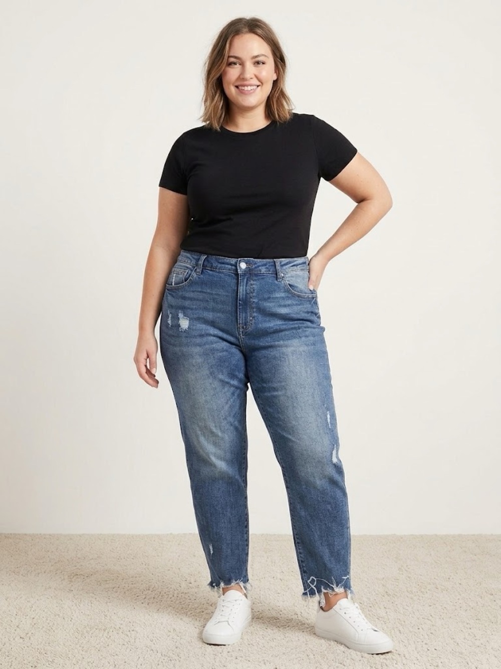 Risen Boyfriend Jeans in Medium Blue Wash